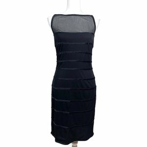 Tadashi Bodycon Cocktail Black Dress Sleeveless L